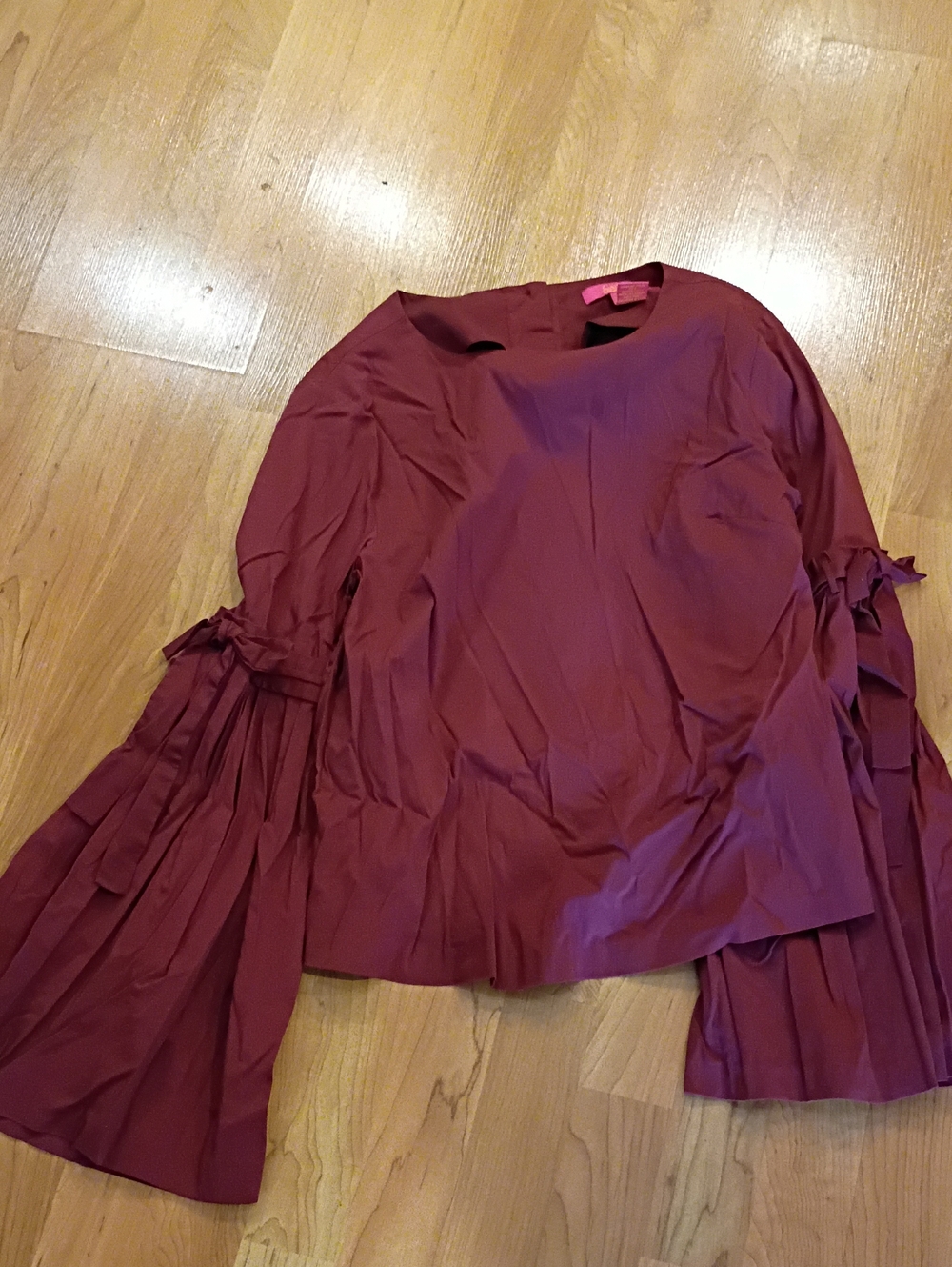 Women's Burgundy Bell Sleeve Blouse